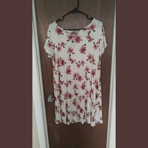 Pink Lily Floral T-shirt Dress